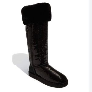 UGG AUSTRALIA Bailey Button Over The Knee Sequin Sparkle Boots